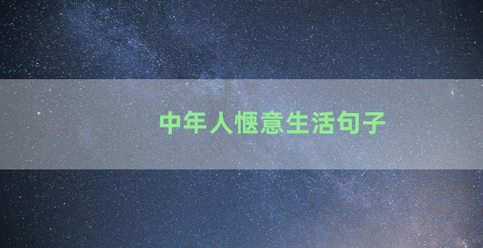 中年人惬意生活句子