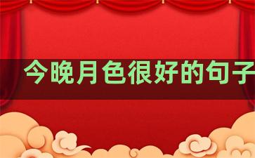 今晚月色很好的句子温柔