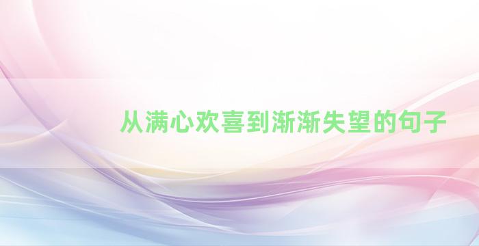 从满心欢喜到渐渐失望的句子