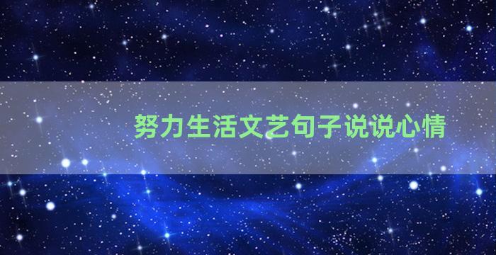 努力生活文艺句子说说心情