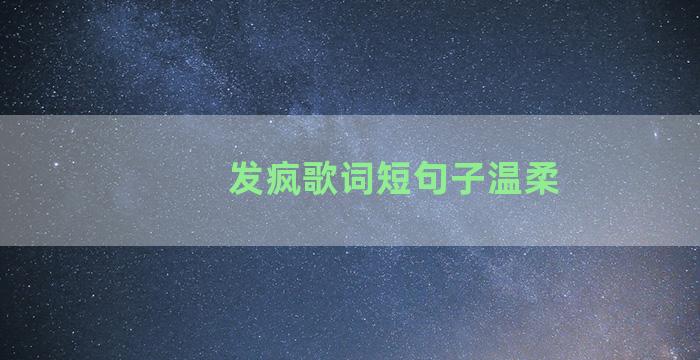 发疯歌词短句子温柔