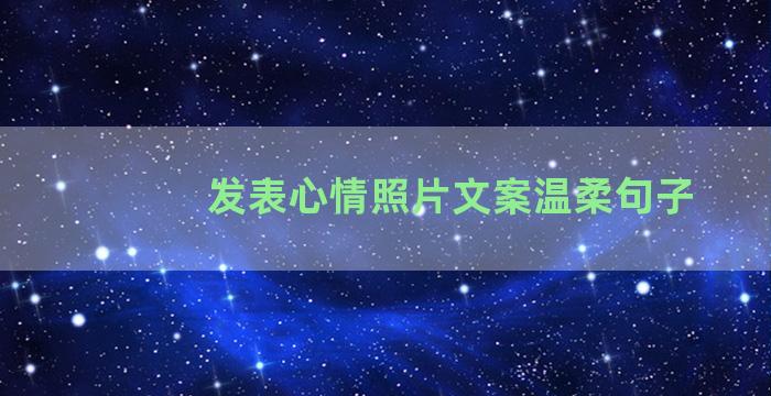 发表心情照片文案温柔句子