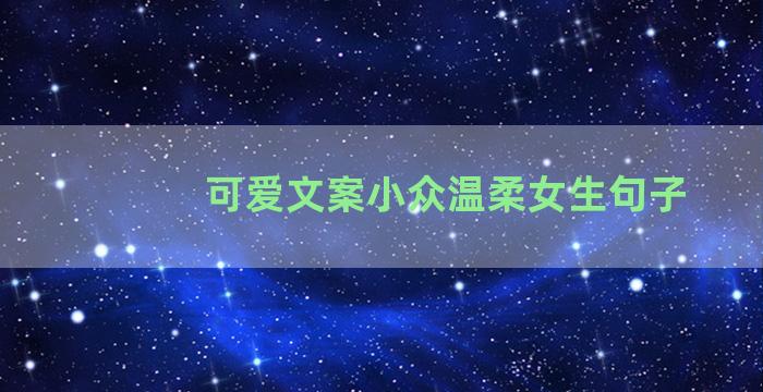 可爱文案小众温柔女生句子