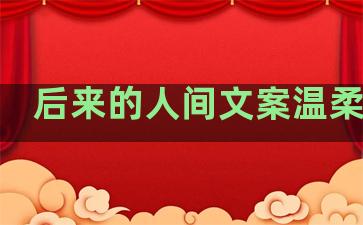 后来的人间文案温柔句子