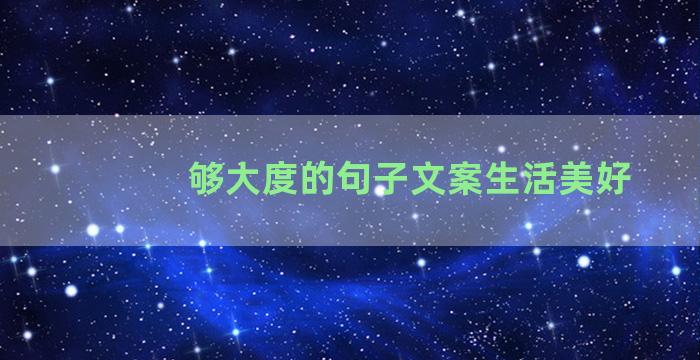 够大度的句子文案生活美好