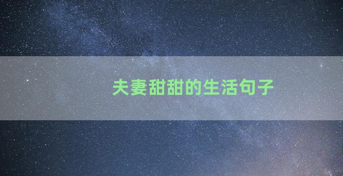 夫妻甜甜的生活句子