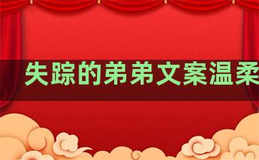 失踪的弟弟文案温柔句子