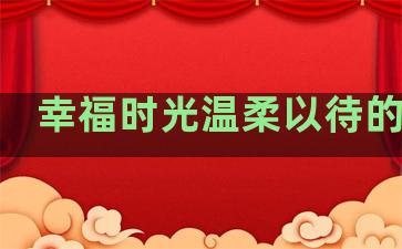 幸福时光温柔以待的句子