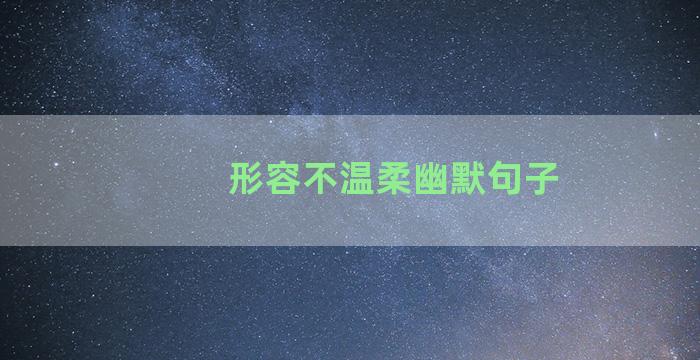 形容不温柔幽默句子
