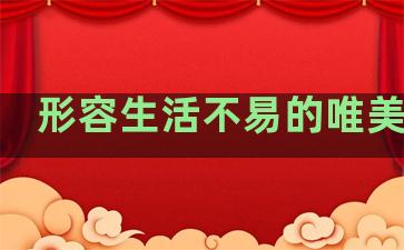 形容生活不易的唯美句子