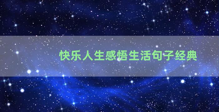 快乐人生感悟生活句子经典
