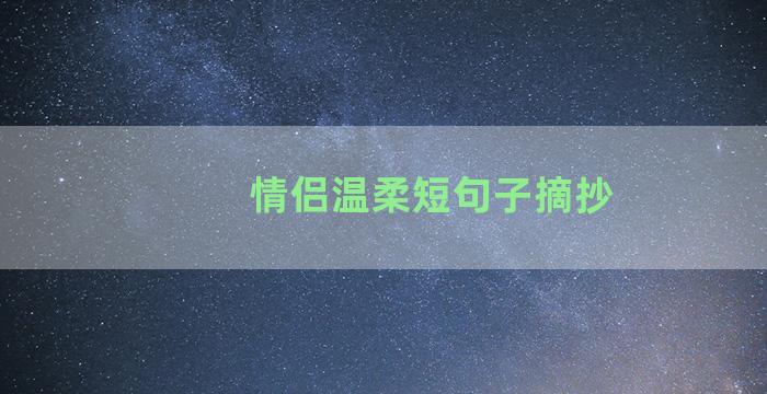情侣温柔短句子摘抄