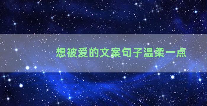 想被爱的文案句子温柔一点