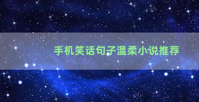 手机笑话句子温柔小说推荐