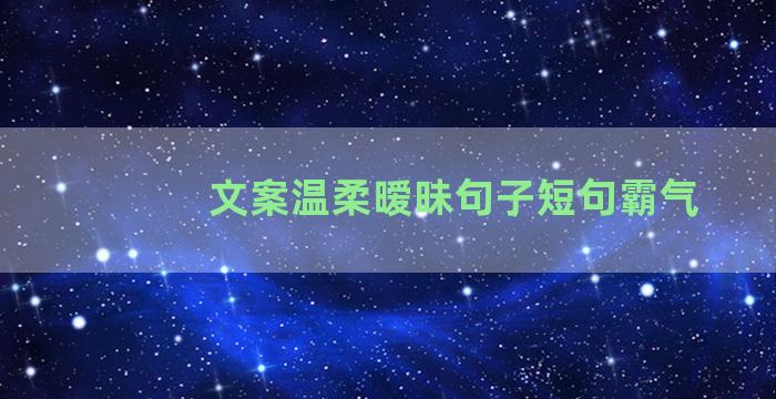 文案温柔暧昧句子短句霸气
