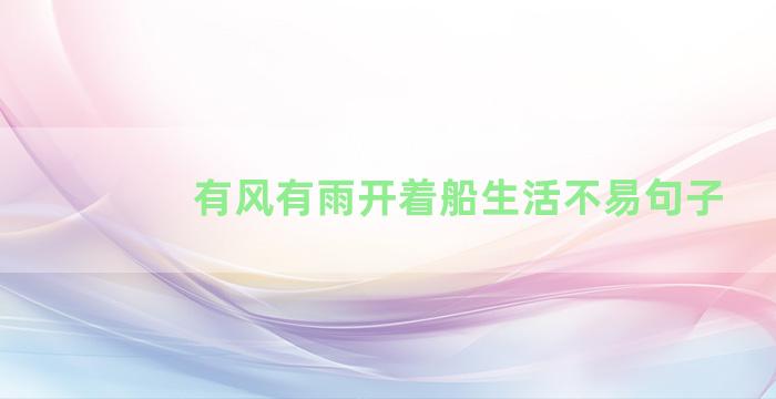 有风有雨开着船生活不易句子