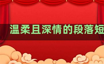 温柔且深情的段落短句子