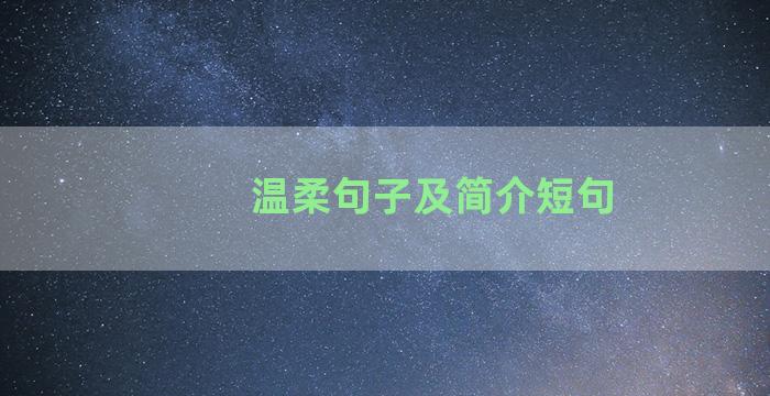 温柔句子及简介短句
