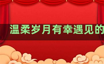 温柔岁月有幸遇见的句子