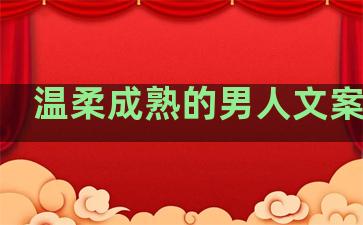 温柔成熟的男人文案句子