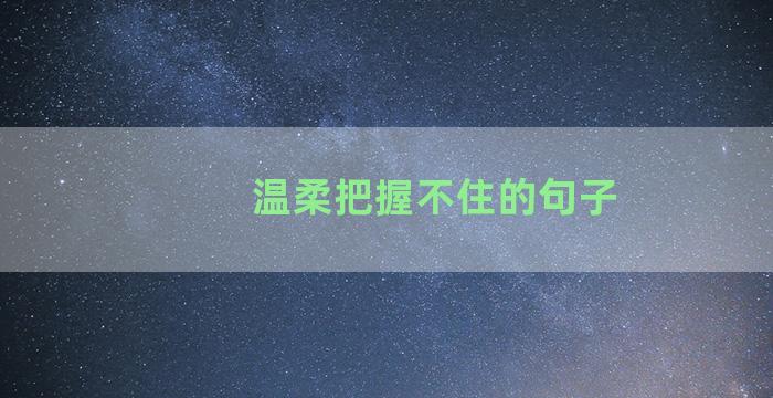 温柔把握不住的句子