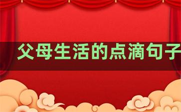 父母生活的点滴句子摘抄