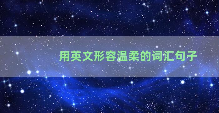 用英文形容温柔的词汇句子