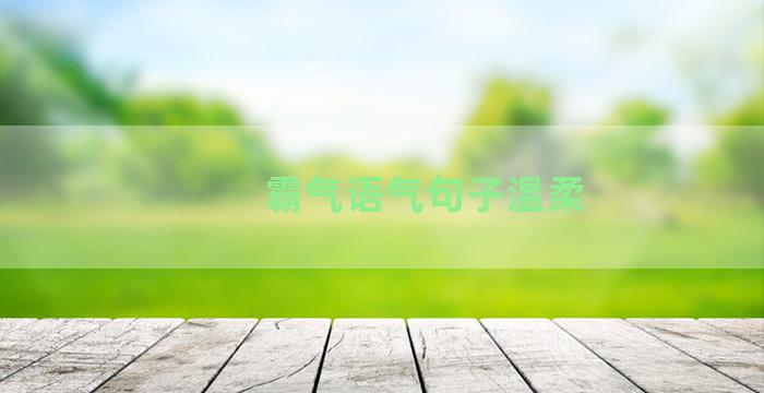 霸气语气句子温柔